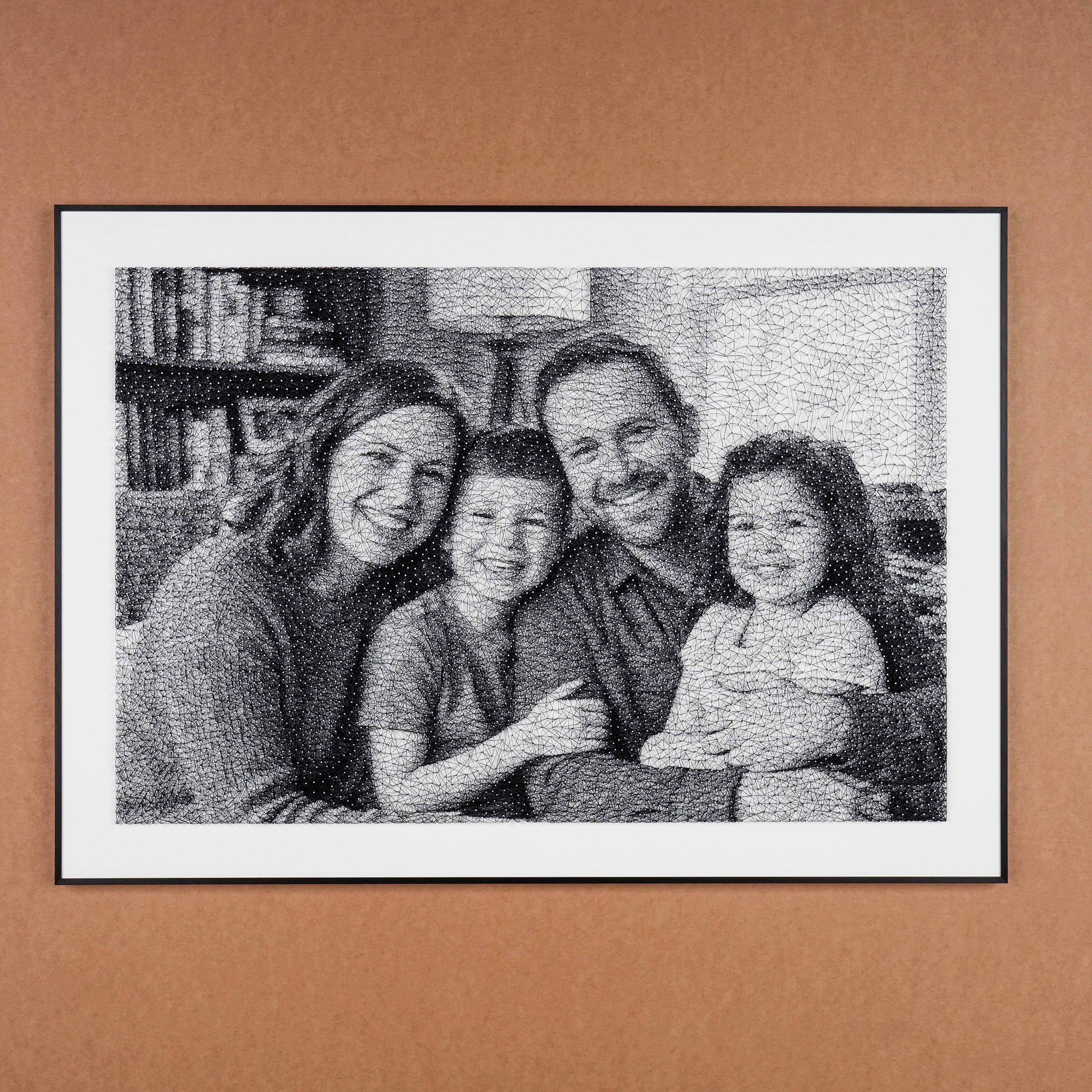 Personalisiertes Fadenbild, 81x57 cm, 8036 Nägel
