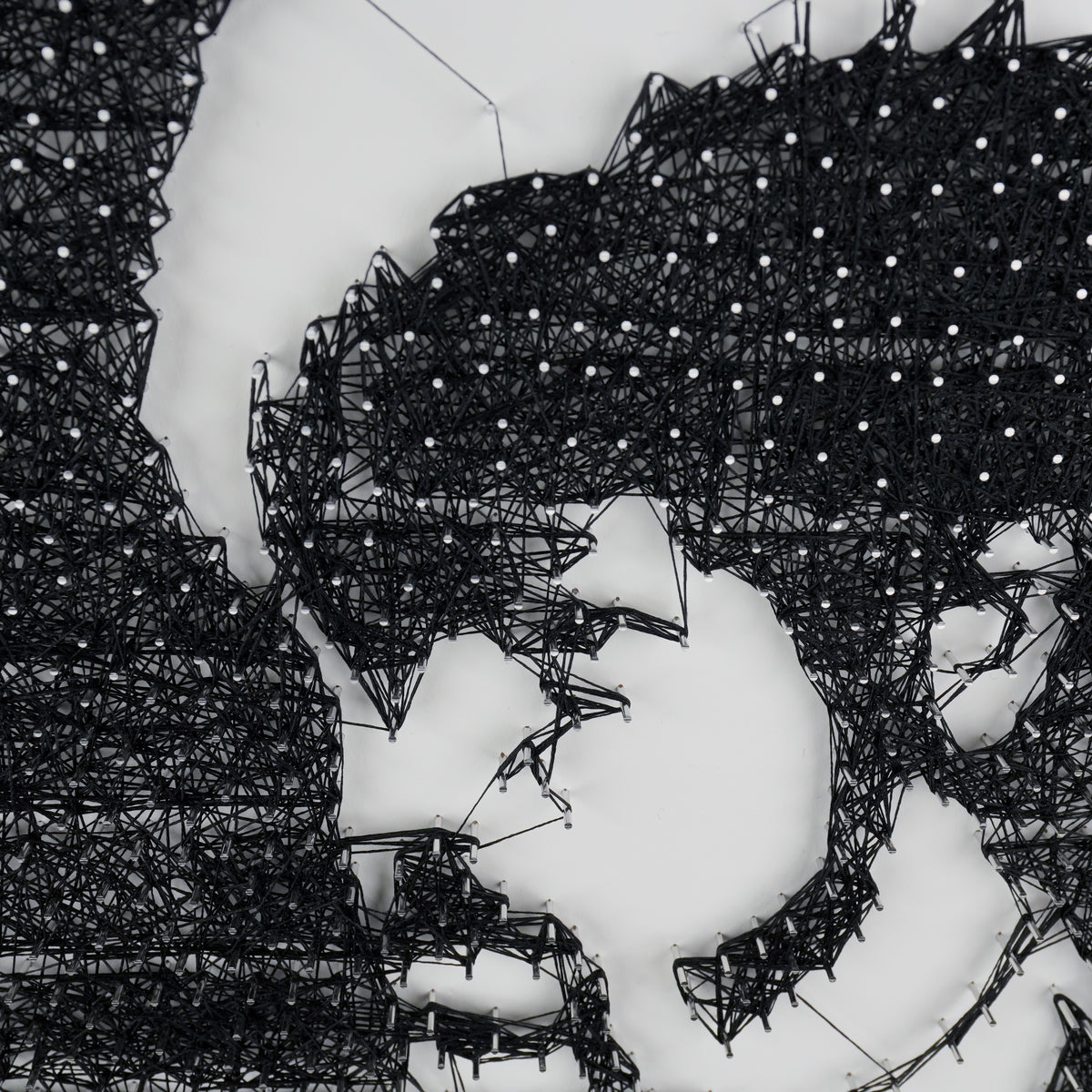 Fadenbild mit 7665 Nägeln, 81x57 cm